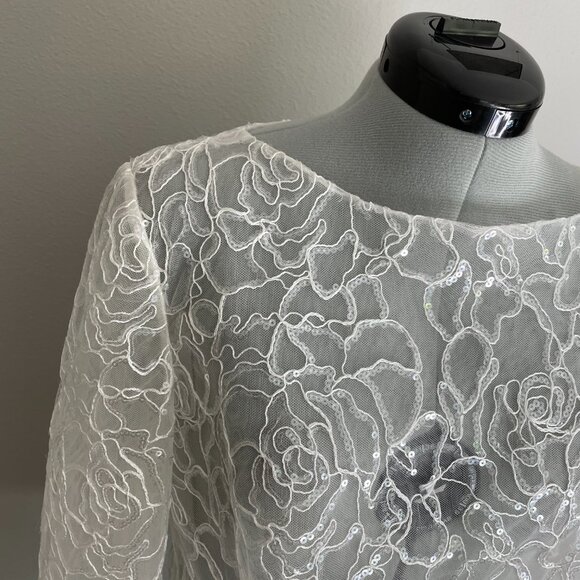 Ivy & Aster Ivory Sequin and Embroidered Tulle Wedding top - Picture 2 of 7